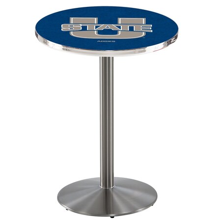 Holland Bar Stool Co 42" Stainless Steel Utah State Pub Table L214S4228UtahSt